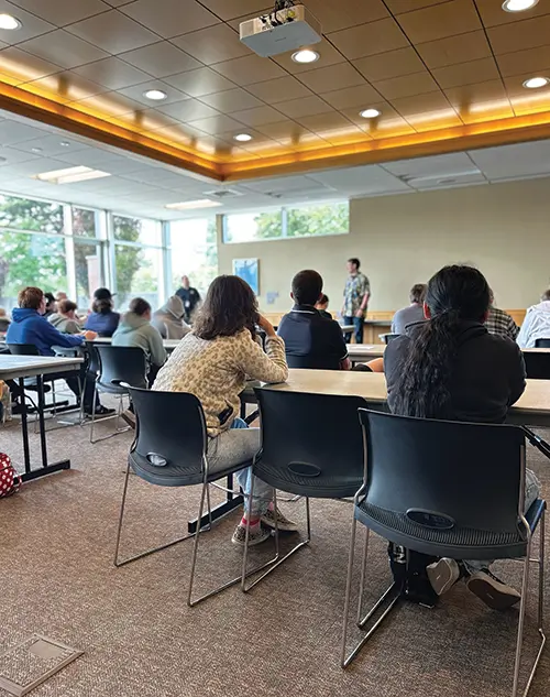 students sitting in classroom