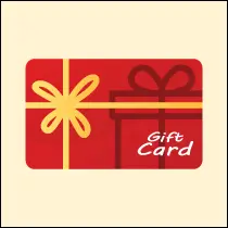 red gift card with yellow ribbon