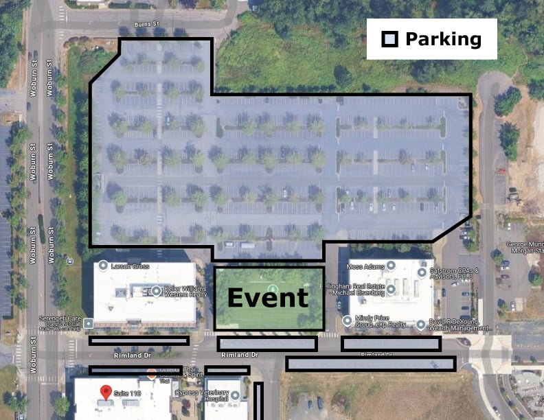 map of barkely village green with parking space information.