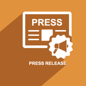 light brown background with a text that says press release