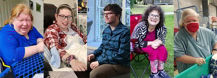 five clients from vocational services and supported living programs